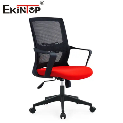Chaise de bureau en maillage à accoudoir en chrome avec fonction pivotante