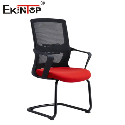 Chaise de bureau anti fatigue cadre métallique noir avec accoudoirs et maille de tissu