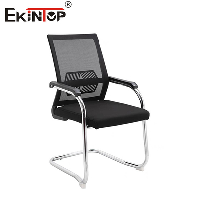 Chaise de bureau en maille noire avec accoudoirs et cadre métallique 320 mm base en nylon