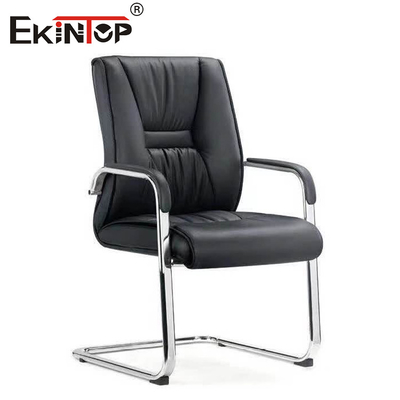 Chaise de bureau en cuir en PU confortable sans roulettes