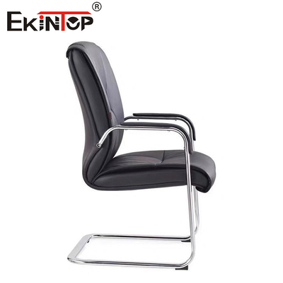 Chaise de bureau en cuir en PU confortable sans roulettes