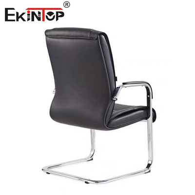 Chaise de bureau en cuir en PU confortable sans roulettes