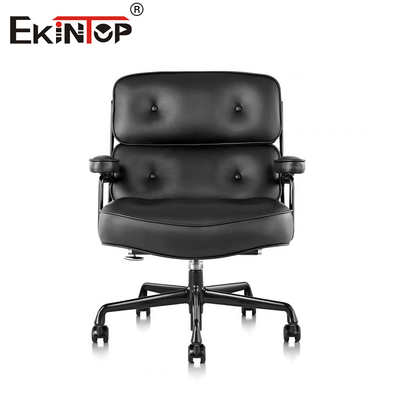 Chaise de bureau en cuir noir avec casque unique