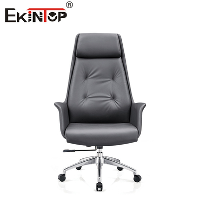 Mécanisme papillon Chaise de bureau en cuir à dos haut avec accoudoirs pour le travail