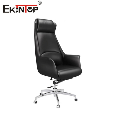 Mécanisme papillon Chaise de bureau en cuir à dos haut avec accoudoirs pour le travail