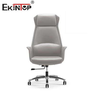 Chaise de bureau en cuir à dos élevé avec hauteur réglable et fonction de pivotement