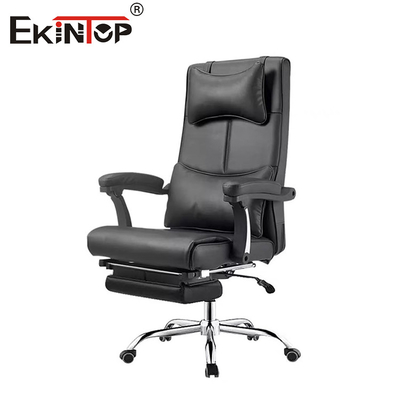 Chaise de bureau en cuir multifonctionnelle avec inclinaison et repose-pieds