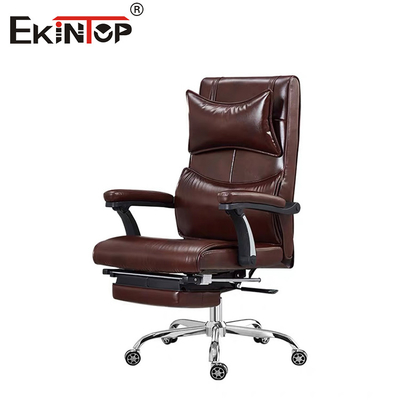 Chaise de bureau en cuir multifonctionnelle avec inclinaison et repose-pieds
