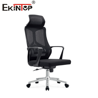 Chaise de bureau à dos en maille noire avec hauteur réglable du repose-tête