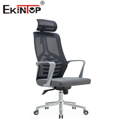 Chaise de bureau ergonomie grise multifonctionnelle avec hauteur réglable et pivotante