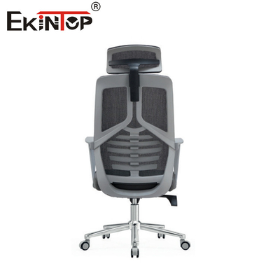 Chaise de bureau ergonomie grise multifonctionnelle avec hauteur réglable et pivotante