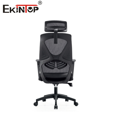 Chaise de bureau haute arrière noire rotative avec dossier et dossier en maille