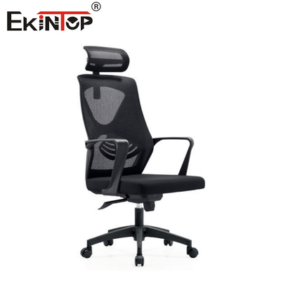 Chaise de bureau haute arrière noire rotative avec dossier et dossier en maille