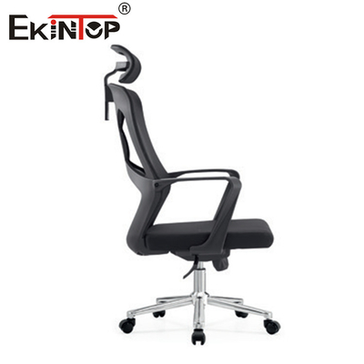 Chaise de bureau personnalisable à dos gris avec appuie-tête