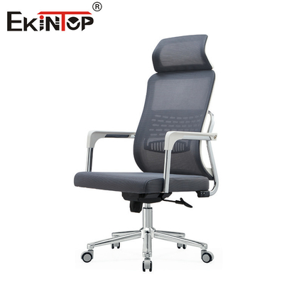 Chaise de bureau en cuir à dos haut avec accoudoirs fonction pivotante Style moderne