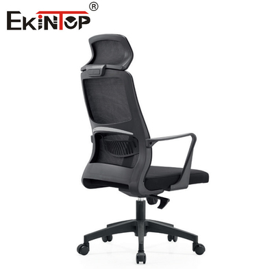 Chaise de bureau en maille ergonomique noire à dos haut avec coussin de siège en mousse