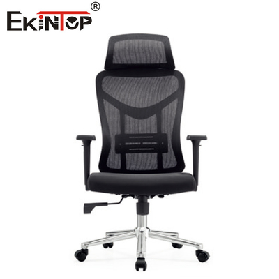 Chaise de bureau noire de style moderne avec tissu en maille et coussin de siège en mousse