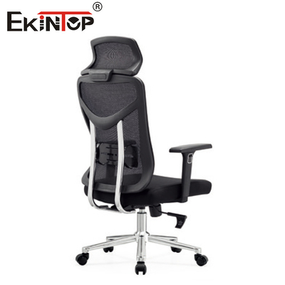 Chaise de bureau noire de style moderne avec tissu en maille et coussin de siège en mousse