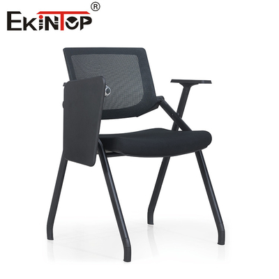Chaise d'entraînement en maille noire avec accoudoirs pliables de style moderne