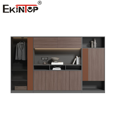 Grand armoire de bureau en bois de style moderne avec conception de porte coulissante