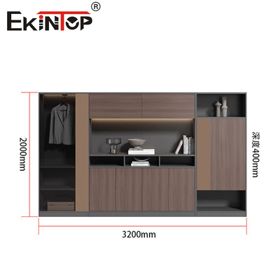 Grand armoire de bureau en bois de style moderne avec conception de porte coulissante
