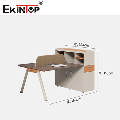 Station de travail de bureau pour employés avec écran de confidentialité et armoire de rangement de style moderne