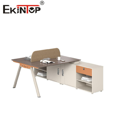 Station de travail de bureau de style minimaliste moderne avec armoire latérale