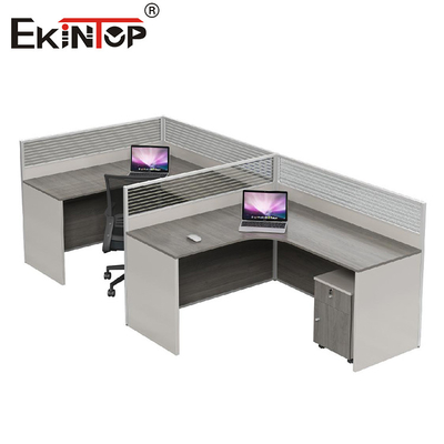 Station de travail de bureau modulaire Style commercial personnalisable avec du bois