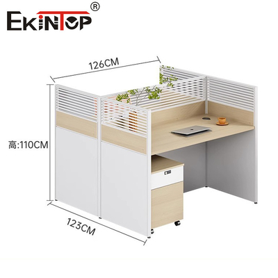 Station de travail modulaire pour employés en bois personnalisable avec armoire de rangement