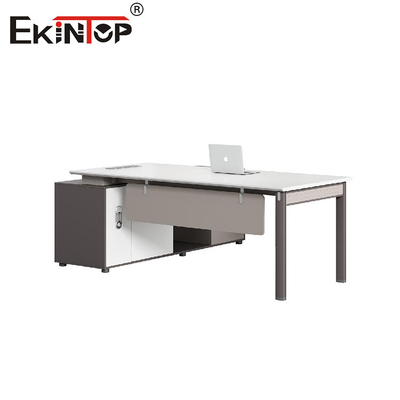 Bureau de bureau personnalisable de style industriel avec armoire de rangement
