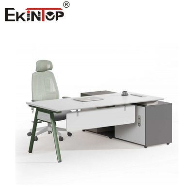 Bureau de bureau personnalisable de style industriel avec armoire de rangement
