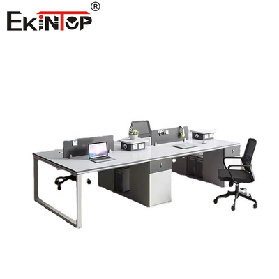 Station de travail de bureau à faible coût pour les employés de style industriel avec armoire de stockage d'écran