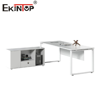 Bureau blanc personnalisable avec cadre métallique Bureau en bois