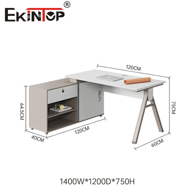 Bureau en forme de L de haute qualité de couleur noyer dans un style moderne