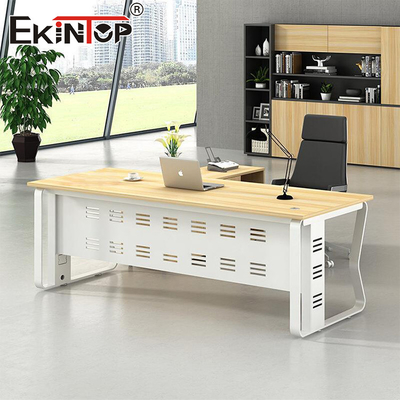 Bureau de bureau pour employés en bois de style moderne Bureau en chêne massif