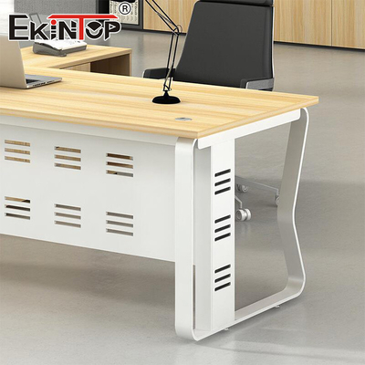 Bureau de bureau pour employés en bois de style moderne Bureau en chêne massif