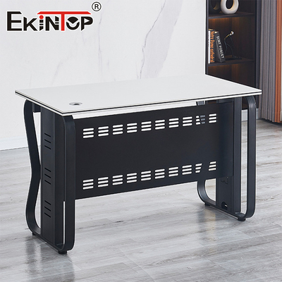 Réduit Bureau des employés de l'exécutif blanc Bureau de chêne massif de style moderne