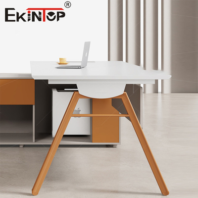 Meubles de bureau simples et modernes Bureau en bois d'acacia Bureau blanc Bureau de direction Bureau de direction