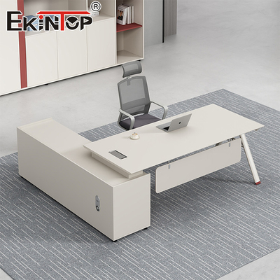 Meubles de bureau modernes Bureau en forme de L Bureau personnalisable en bois d'acacia