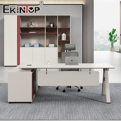 Meubles de bureau modernes Bureau en forme de L Bureau personnalisable en bois d'acacia