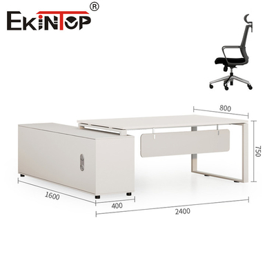 Bureau de bureau blanc sur mesure avec un design spécial style minimaliste bureau tout moderne