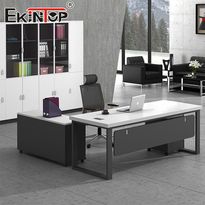 Personnalisation bureau de bureau exécutif en forme de L pour les espaces de travail modernes