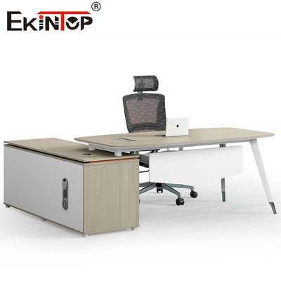 Bureau de bureau en chêne style moderne avec armoire latérale bureau sur mesure