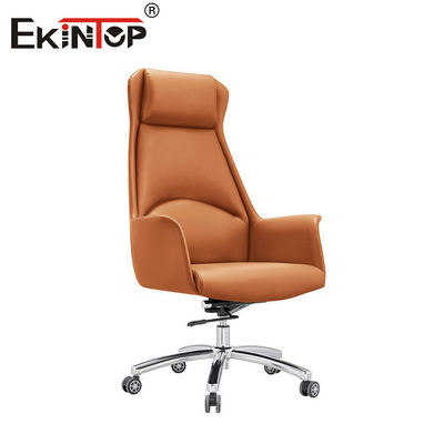 Chaise de bureau en cuir moderne à dos haut