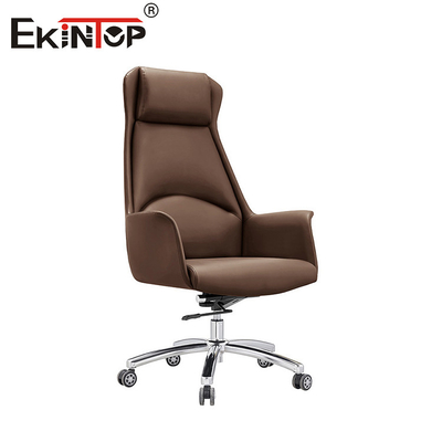 Chaise de bureau en cuir moderne à dos haut