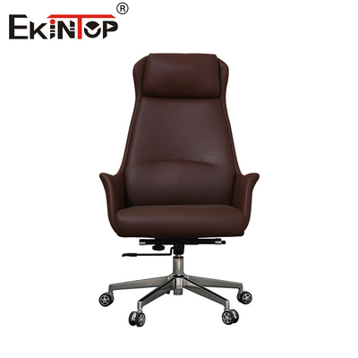 Chaise de bureau en cuir brun confortable Meubles de style classique Chaise de dessin ergonomique