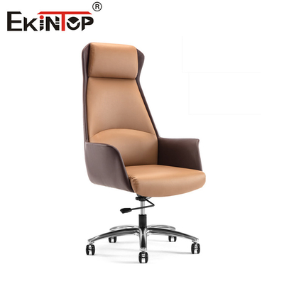 Chaise de bureau en cuir en PU à dos haut, design moderne, chaise de dessin ergonomique