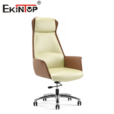 Chaise de bureau en cuir en PU à dos haut, design moderne, chaise de dessin ergonomique