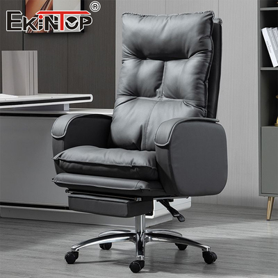 Chaise de bureau en cuir confortable et réglable en hauteur