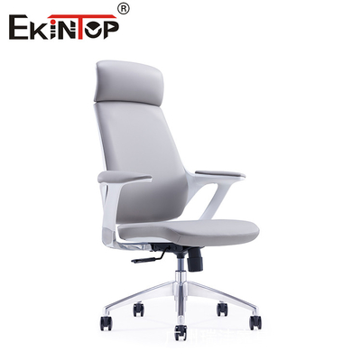 En gros, chaise de bureau en cuir blanche pivotante à 360 degrés